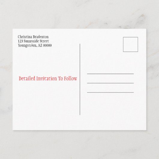 ファミリ素朴懇親会保存日付紅葉 案内ポストカード (裏面)