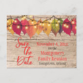 ファミリ素朴懇親会保存日付紅葉 案内ポストカード (正面)