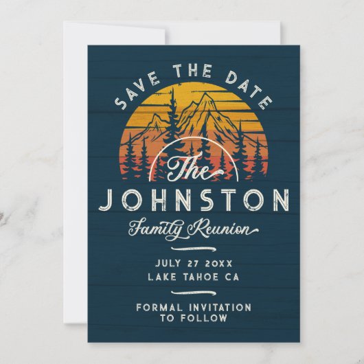 ファミリ素朴懇親会日付を保存レトロ日没 セーブザデート (正面)