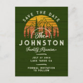 ファミリ素朴懇親会日付を保存レトロ日没 ポストカード (正面)