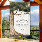 ファミリ素朴懇親会水の色の木へようこそ 横断幕