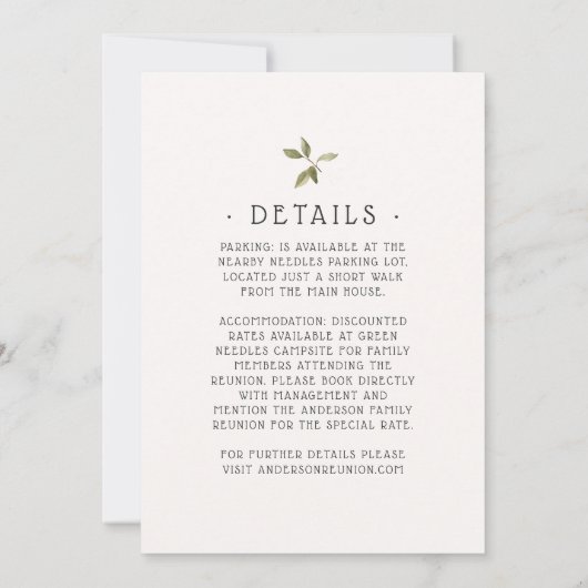 ファミリ素朴懇親会水色ツリー 招待状 (裏面)