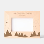 ファミリ自然シーン冬の彫刻された木枠 レーザー彫刻フレーム (正面)
