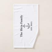 ファミリ航海の名（白） バスタオルセット (ハンドタオル)