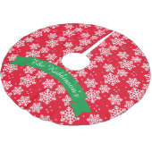 ファミリ赤と白名を持つスノーフレーク・パターン ブラッシュドポリエステルツリースカート (アングル)