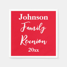 ファミリ赤と白懇親会名の年テンプレート スタンダードカクテルナプキン