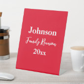 ファミリ赤と白懇親会名の年テンプレート 台座サイン (インサイチュ)