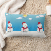 ファミリ3パーソナライズされた雪だるま装飾用クッション ランバークッション (ブランケット)