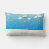 ファミリ5パーソナライズされた雪だるま装飾用クッション ランバークッション (裏面)