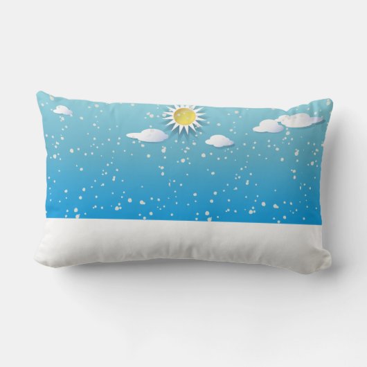 ファミリ5パーソナライズされた雪だるま装飾用クッション ランバークッション (裏面)