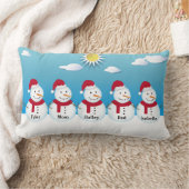 ファミリ5パーソナライズされた雪だるま装飾用クッション ランバークッション (ブランケット)