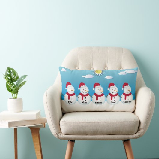 ファミリ5パーソナライズされた雪だるま装飾用クッション ランバークッション (椅子)