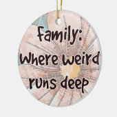 ファミリ：どこ風変わり走深い セラミックオーナメント (左)