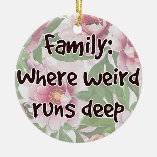 ファミリ：どこ風変わり走深い セラミックオーナメント (正面)