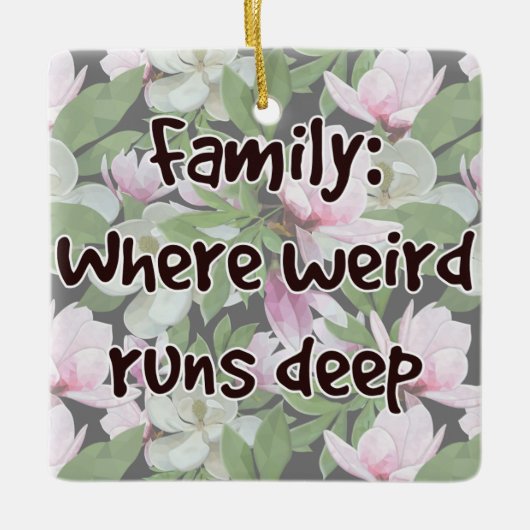 ファミリ：どこ風変わり走深い セラミックオーナメント (正面)