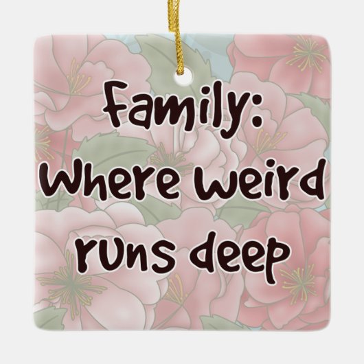 ファミリ：どこ風変わり走深い セラミックオーナメント (正面)