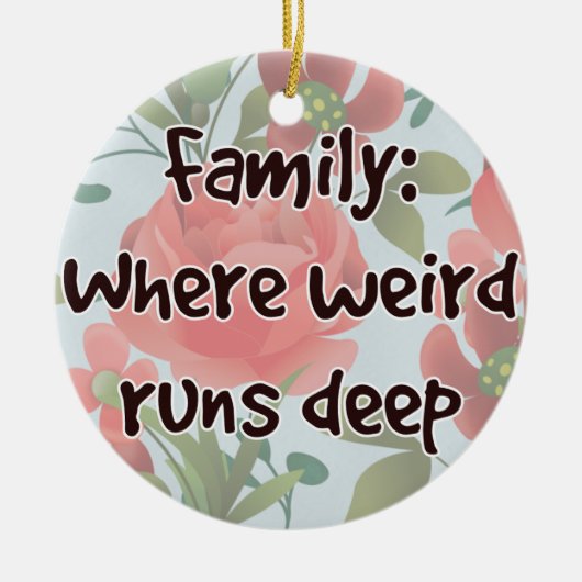 ファミリ：どこ風変わり走深い セラミックオーナメント (正面)