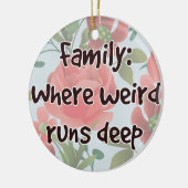 ファミリ：どこ風変わり走深い セラミックオーナメント (左)