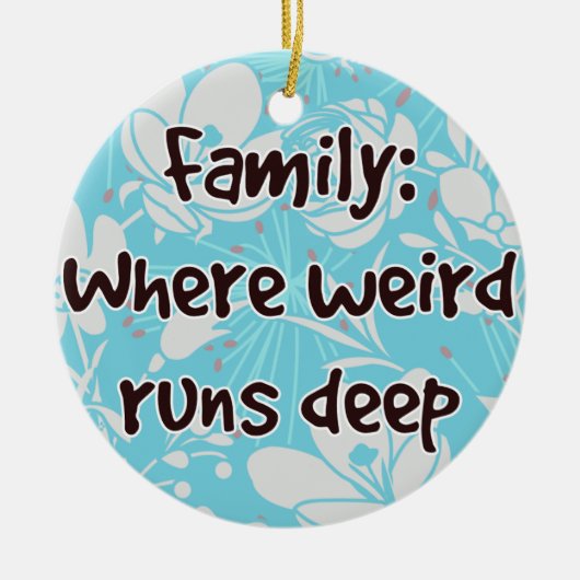 ファミリ:どこ風変わり走深い セラミックオーナメント (正面)