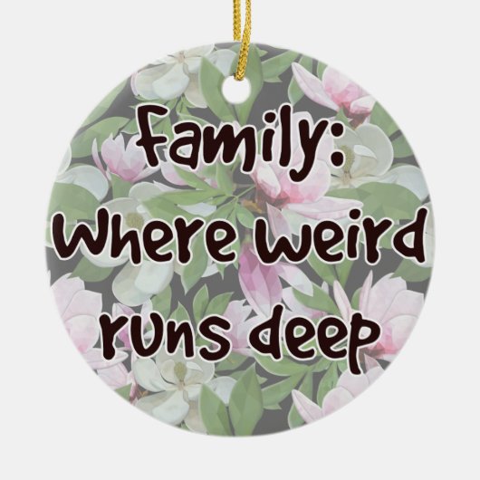 ファミリ:どこ風変わり走深い セラミックオーナメント (正面)