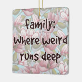 ファミリ：どこ風変わり走深い セラミックオーナメント (左)