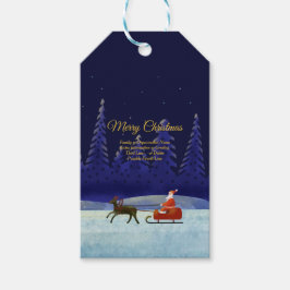 ファミリ/団体や組織名を追加Blue + Santa ギフトタグ