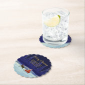 ファミリ/団体や組織名を追加Blue + Santa ペーパーコースター (インサイチュ)