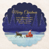 ファミリ/団体や組織名を追加Blue + Santa ペーパーコースター (正面)