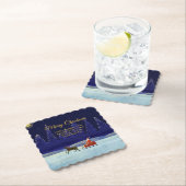 ファミリ/団体や組織名を追加Blue + Santa ペーパーコースター (インサイチュ)