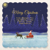 ファミリ/団体や組織名を追加Blue + Santa ペーパーコースター (正面)