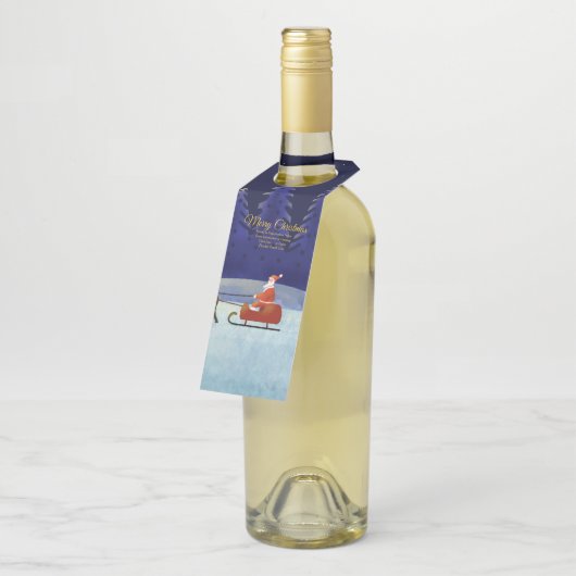 ファミリ/団体や組織名を追加Blue + Santa ボトルネックタグ (アングル)