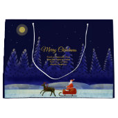 ファミリ/団体や組織名を追加Blue + Santa ラージペーパーバッグ (正面)