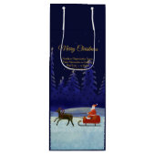 ファミリ/団体や組織名を追加Blue + Santa ワインギフトバッグ (正面)