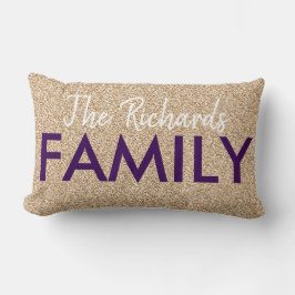 ファミリ – 金ゴールドグリッター ランバークッション