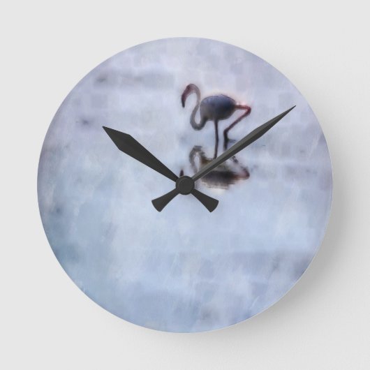 ファミンゴ歩くインヒザーウォーター ラウンド壁時計 (正面)