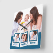 ファミ最高のリーエバーインスタグラム4フォトコラージュ スクエア壁時計 (傾斜)