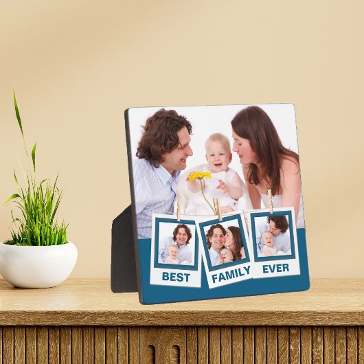 ファミ最高のリーエバーカスタム4 Photo Collage Blue フォトプラーク