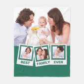 ファミ最高のリーEverカスタム Instagram 4フォトコラージュ フリースブランケット (正面)