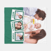 ファミ最高のリーEverカスタム Instagram 4フォトコラージュ フリースブランケット (正面(横))