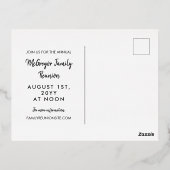 ファミ渦巻形の華美リ懇親会金ゴールド 箔招待状ポストカード (裏面)