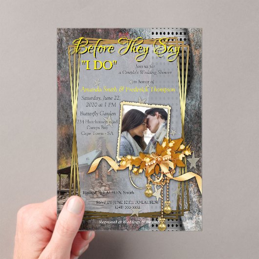 ファミ素朴リーストーン小屋 アクリル招待状 (インサイチュ (ポータブル))