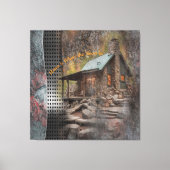ファミ素朴リーストーン小屋 キャンバスプリント (正面)