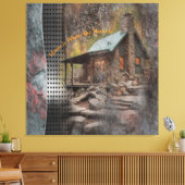 ファミ素朴リーストーン小屋 キャンバスプリント (インサイチュ (リビング))