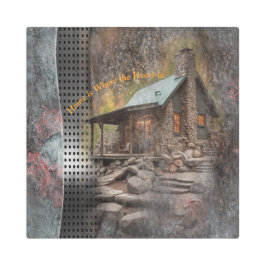 ファミ素朴リーストーン小屋 メタルプリント