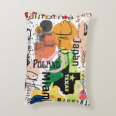 ファムハウスシティズロノン抽象芸術オレンジグリーンホワイト アクセントクッション (裏面(縦))