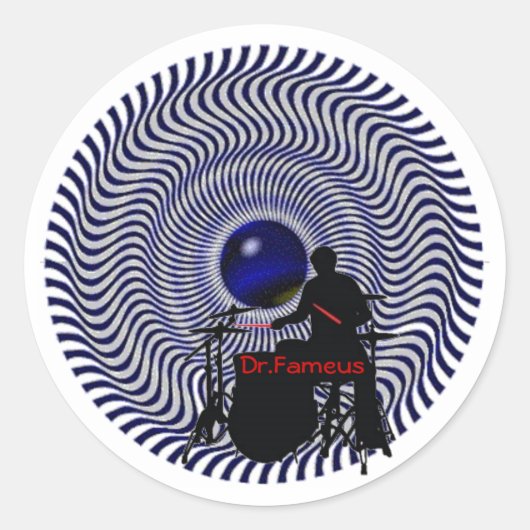 ファメウス博士6 3inステッカー ラウンドシール (正面)