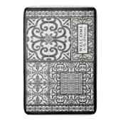 ファモダンームハウスウェルカムブラックアンドホワイトファミリー バスマット (正面縦)