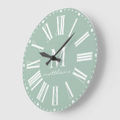 ファモダンームハウスグリーンファミリーネーム大時計  ラージ壁時計 (傾斜)