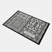 ファモダンームハウスブラックアンドホワイトファミリーウォーターカラー ドアマット (アングル)