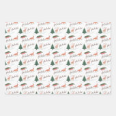 ファラウィンターワンダーランドフォレストウッドランド動物 ラッピングペーパーシート (正面)